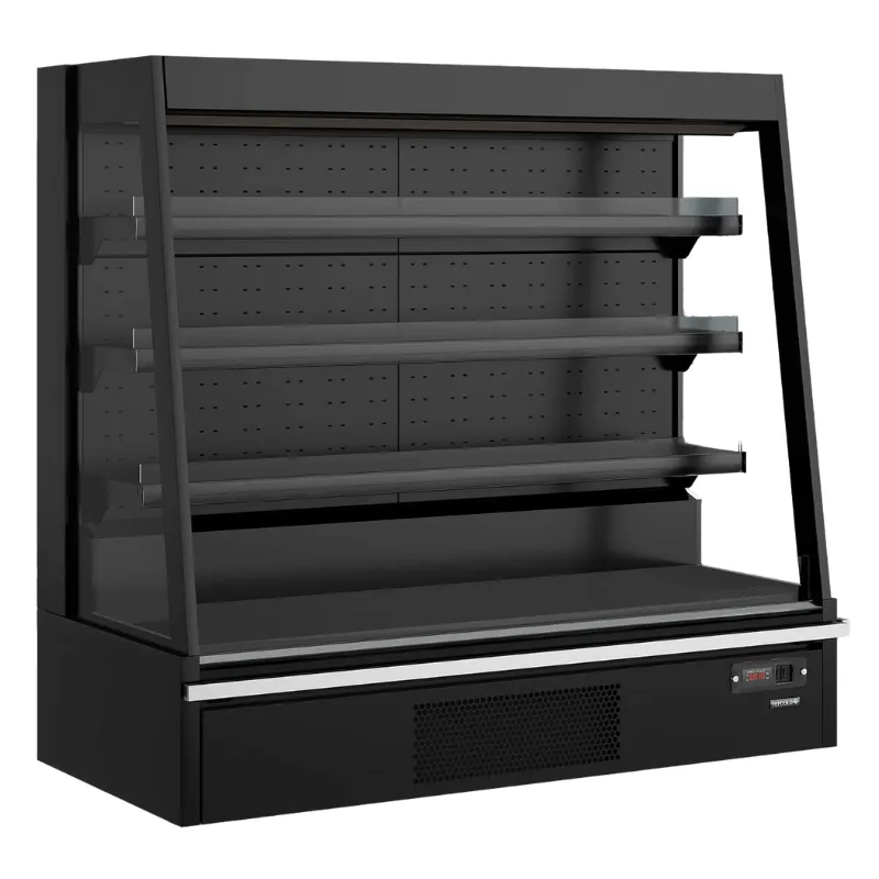 Vitrine chladená nízka supermarket otvorená - čierna - 360 L