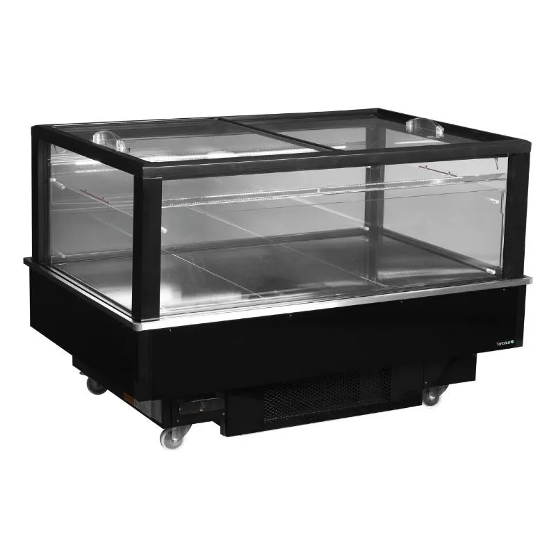 Chladnička Mraznička Sklenený Kryt Čierny - 320 L