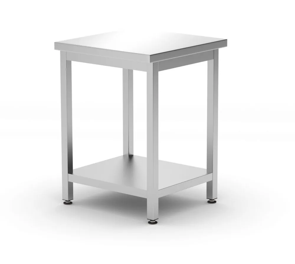 Centrálny pracovný stôl Kitchen Line s policou - H 600 x Š 600 mm