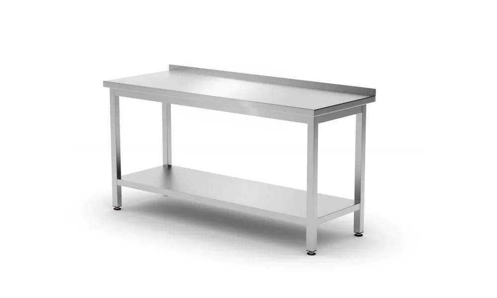 Nástenný pracovný stôl Kitchen Line s policou - H 600 x Š 1200 mm