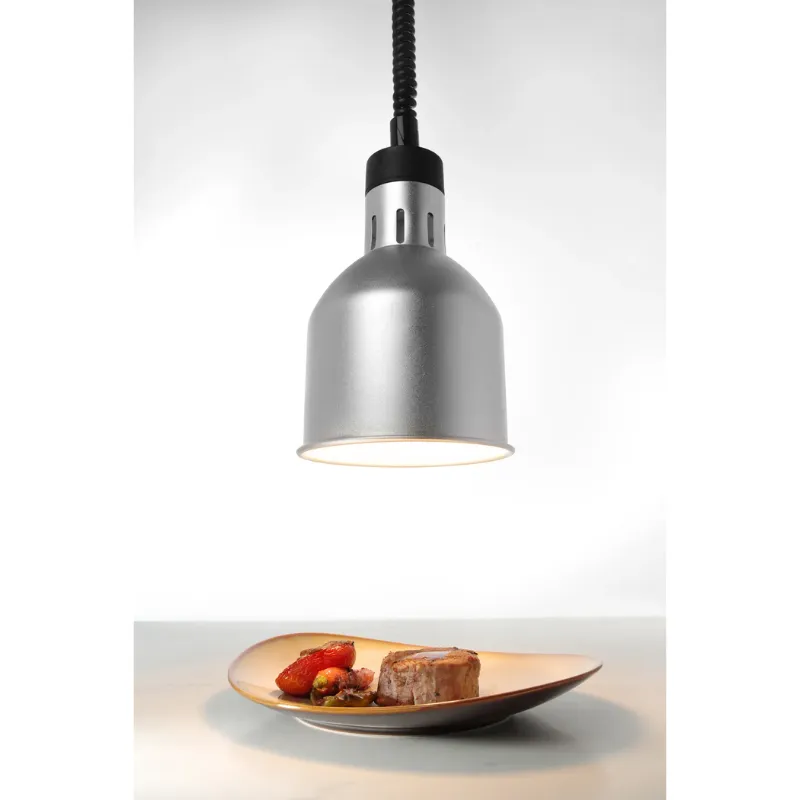 Nastaviteľná strieborná valcová vyhrievacia lampa