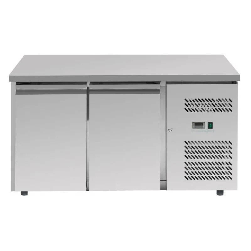 Pozitívny chladiaci stôl 2 dvere 228 L Ventilované chladenie 2/8°C Nerez R290 - Hĺbka 600