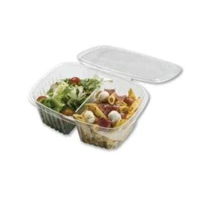 Lot de 300 - Boîte Repas Plastique à 2 Compartiments