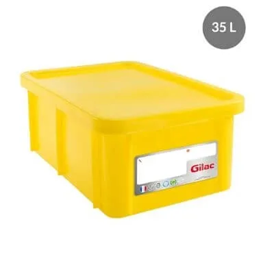 Obdĺžniková nádoba 35 L + Žlté veko HACCP