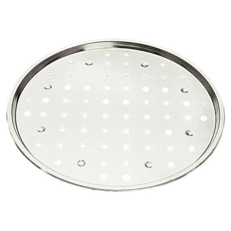 Perforovaný plech na pizzu z bieleho železa - Ø 340 mm