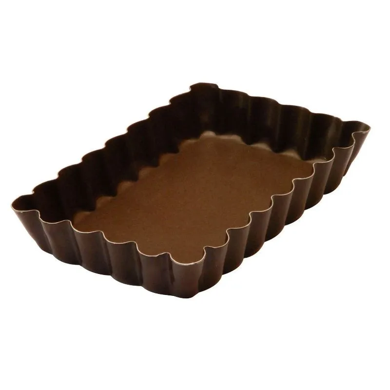 Forma na tartelety obdĺžniková s ozdobným okrajom - 120 x 75 mm