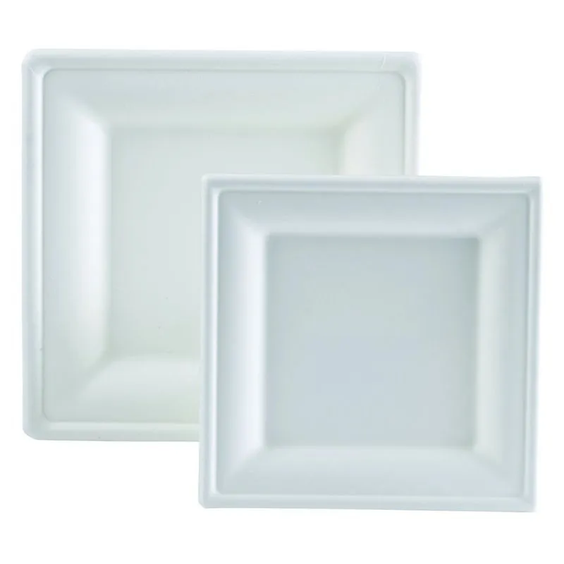 Štvorcový tanier z bagasy - 200 x 200 mm - Balenie 50