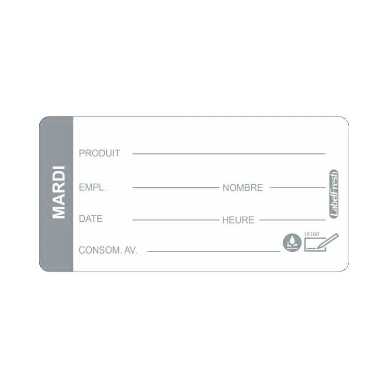 Sledovacia etiketa LabelFresh Soluble Pro - Utorok - 60 x 30 mm - Balenie 250