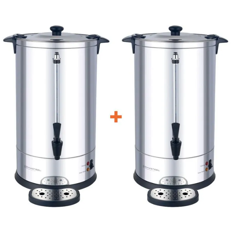 Súprava 2 kávovarov na kávu 7 L 950 W 48 šálok, nerez, permanentný filter, servisný kohútik