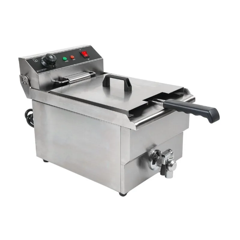 Profesionálna Fritéza 13 L 3000 W, Vypúšťací Ventil, Nerezová Nádrž, Termostat 50-200 °C