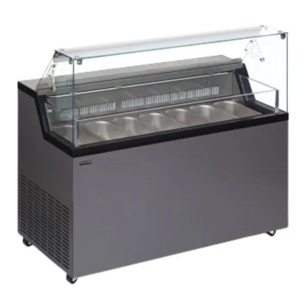 Vitrine na zmrzlinu s obslužným krytom - 7 x 5 L