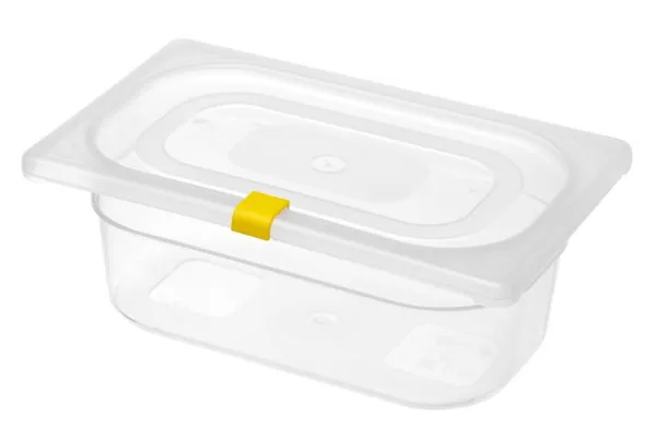 Žlté klipy na veko pre úložné boxy - Balenie 12 kusov