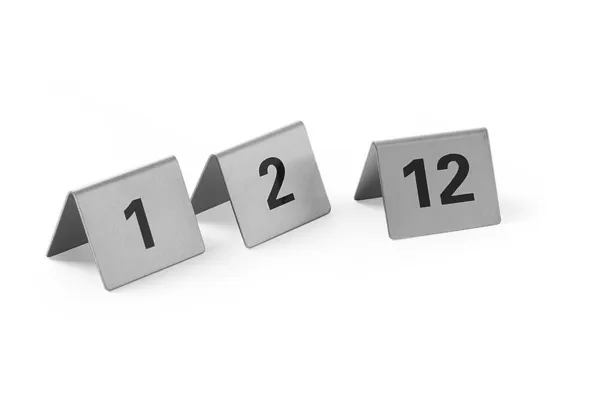 Sada 12 stolových stojanov číslovaných od 1 do 12