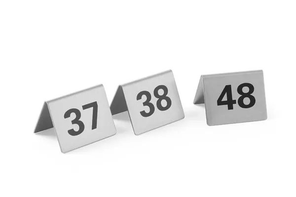 Sada 12 stolových stojanov s číslami od 37 do 48