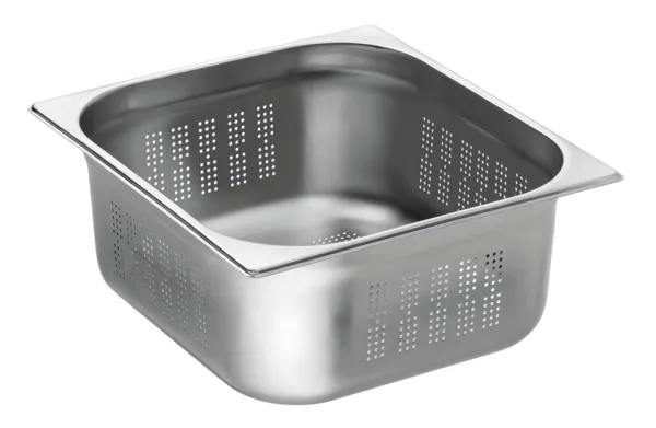 Bakalárska gastro nádoba GN 2/3 s otvormi - nerez - Hĺbka 150 mm - 13 L