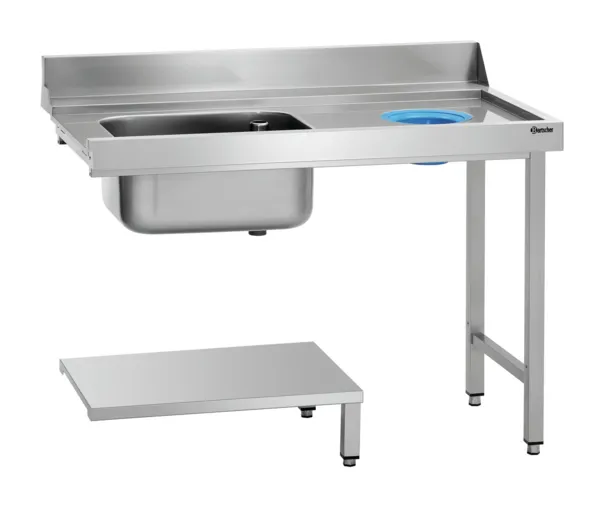 Triediaci stôl s 1 košom a 1 prázdnym otvorom na odpad - Pravý - D 1200 x H 720 mm