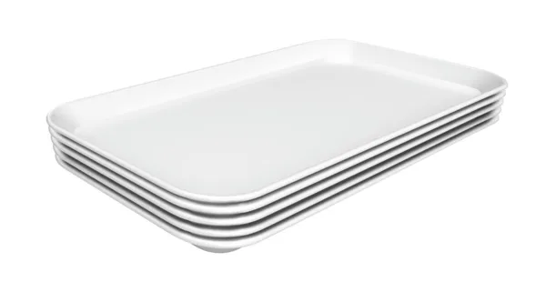 Biely melamínový servírovací tanier - D 190 x Š 300 x V 17 mm - Sada 5 ks