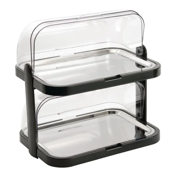 Refrigeračný stojan s 2 poschodiami a sklopiteľným vekom - 440 x 320 mm