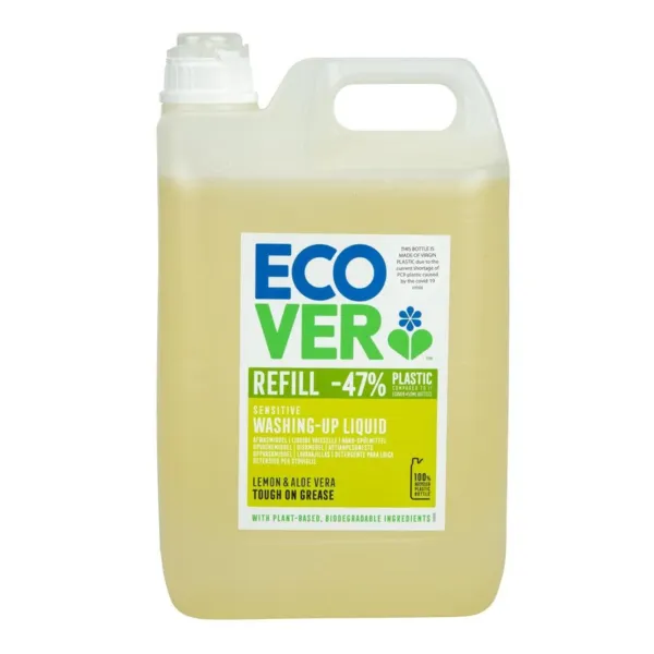 Konzentrovaný citrónový aloe vera tekutý prostriedok na riad Ecover 5 L