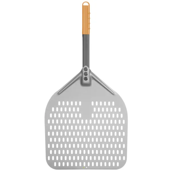 Perforovaná štvorcová pizza lopatka s krátkou rukoväťou - 300x660 mm