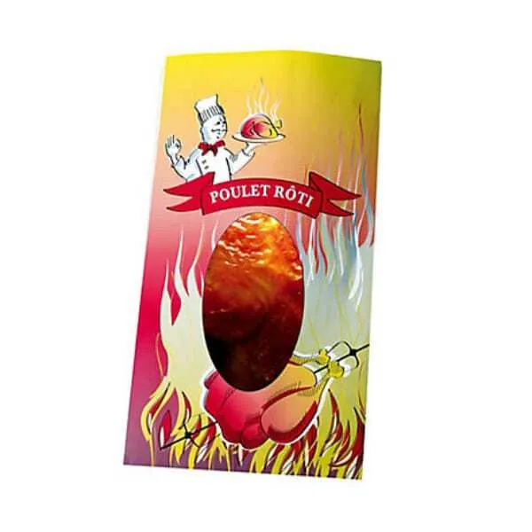 Sac Thermoscellable pour Poulet Rôti avec fenêtre - 20 x 35,5 cm - Lot de 400