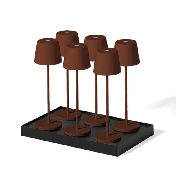 Dotyková LED stolná lampa Kelly Vintage s nabíjacou podložkou - Sada 6 ks