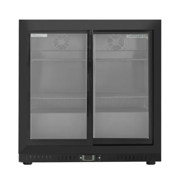 Arrière-Bar Chladený 212 L 2 Posuvné Sklenené Dvere 250 W, Ventilované Chladenie 2/8 °C, Čierny, Bar &