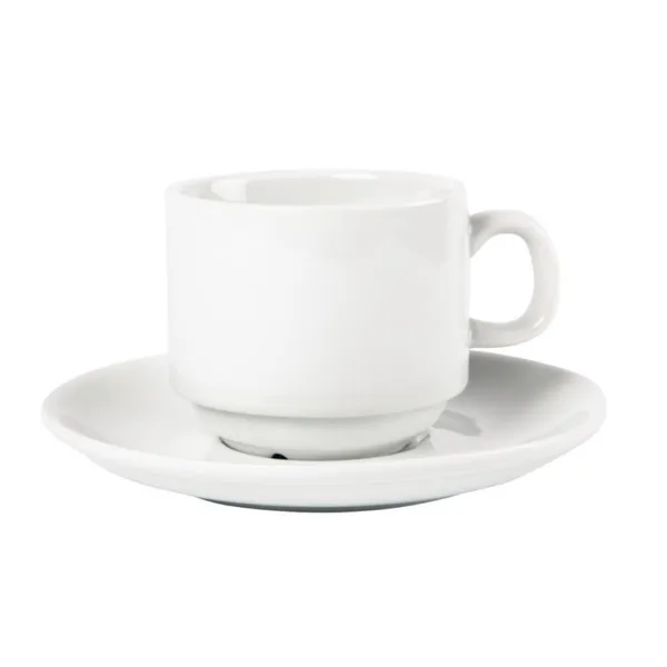 Biela stohovateľná šálka Whiteware 200 ml Ø 80 mm - Sada 12