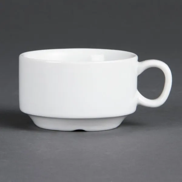 Biela stohovateľná šálka na espresso 85 ml - Ø 80 mm - Sada 12 ks