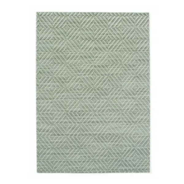 Zelená geometrická podložka na stôl z PVC L 450 mm x P 300 mm Sada 6 ks
