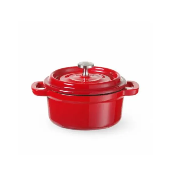 Cocotte z červenej smaltovanej liatiny - 0,27 L